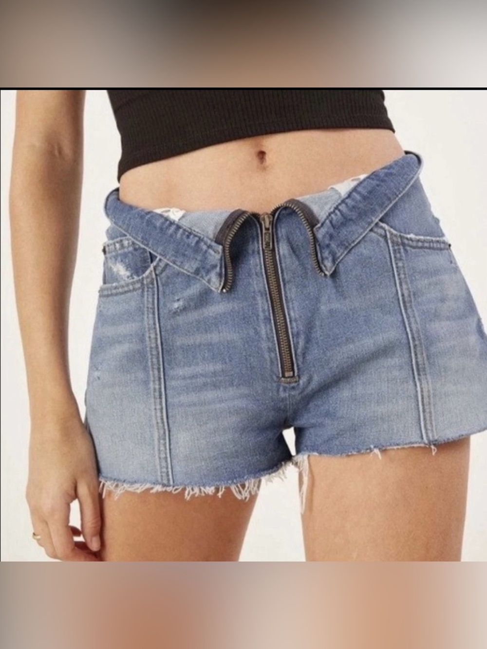 REFORMATION Fanny Denim Shorts Salton Exposed Zipper Women’s Size 26 New Tags!!